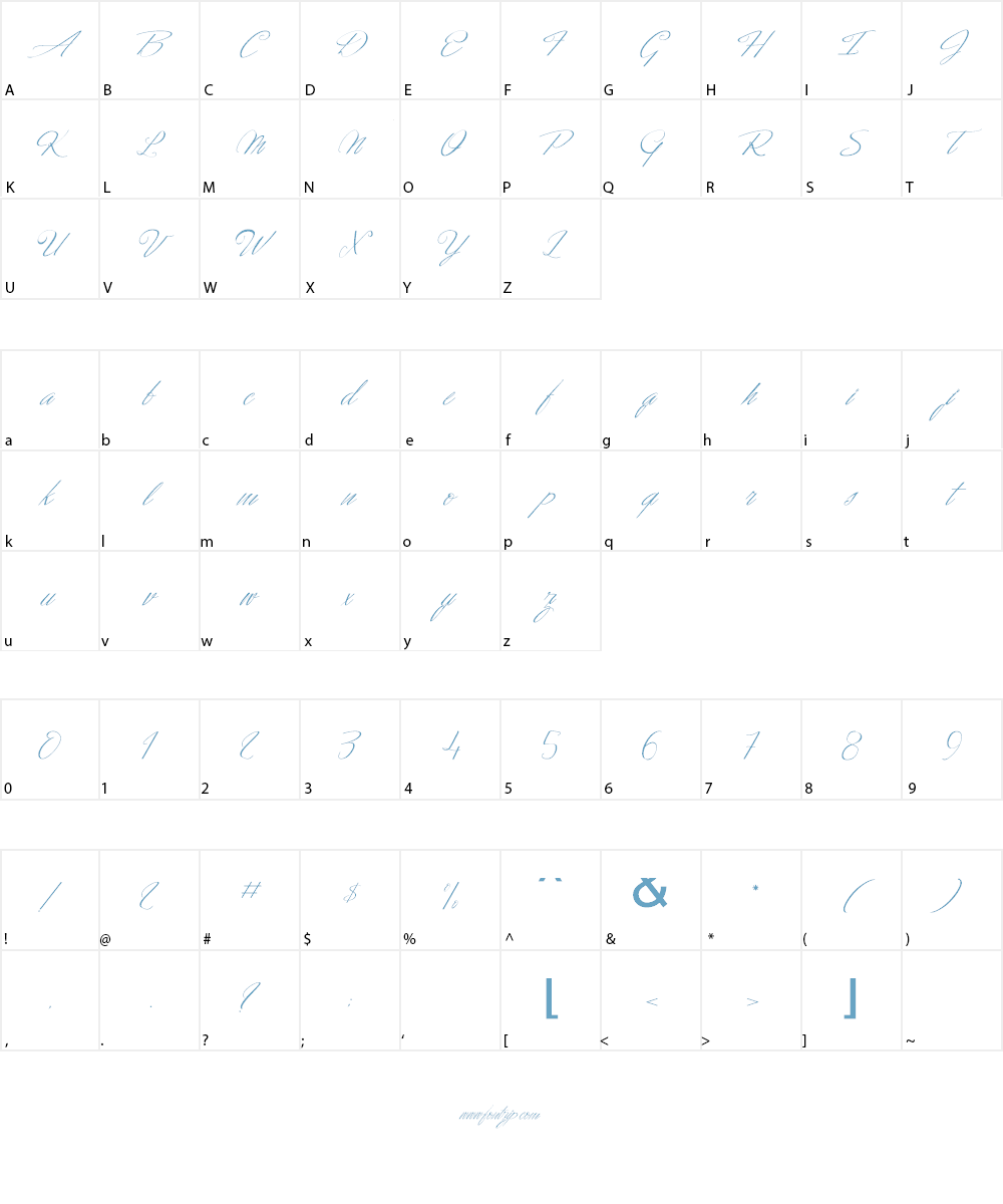 Dancing in the Moonlight Font Character